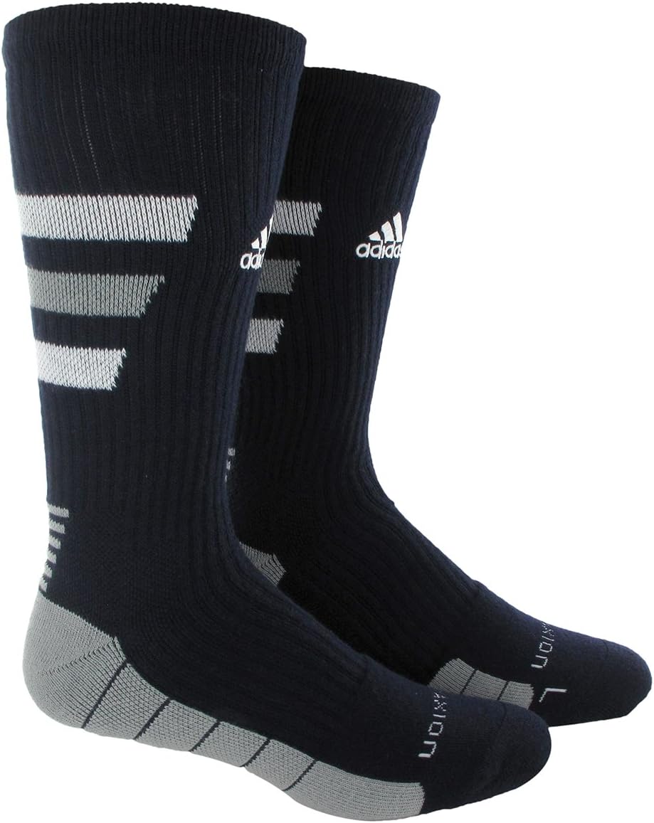 adidas Team Speed Traxion Crew Socks, Collegiate Navy/White/Aluminum 2, Small