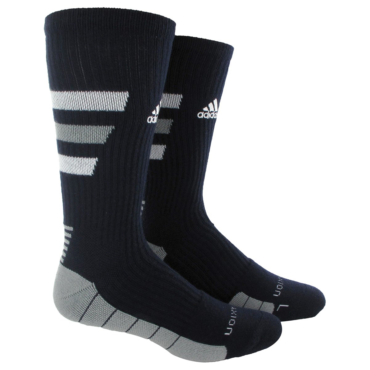 adidas Team Speed Traxion Crew Socks, Collegiate Navy/White/Aluminum 2, Small