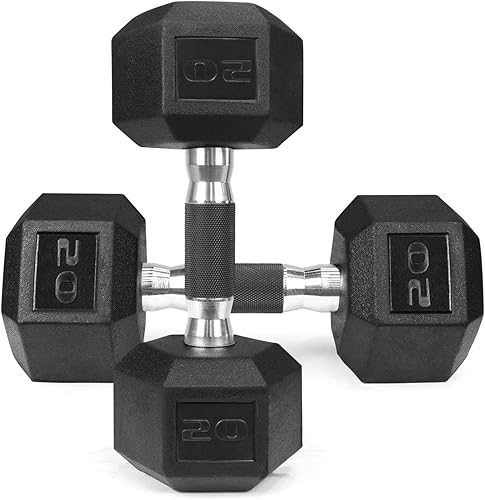 Miniatura 1 de WF Athletic Supply - Mancuernas hexagonales con agarre de goma y mango contorneado para tonificar músculos y fortalecer y entrenar de todo el cuerpo