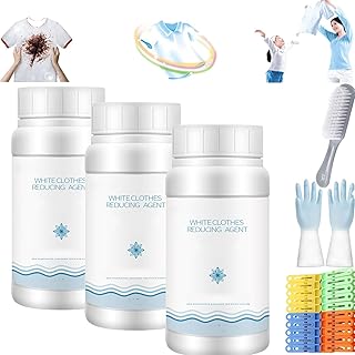 Household White Clothing Reducing Agent, White Clothes Reducing Agent, White Laundry Whitener, Stain Remover for Clothes, Clothes Oil Stain Remover (3pcs-110g)