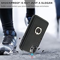 Vista 7 de Folosu Funda compatible con iPhone 11 Pro Max con soporte para tarjetas, rotación de 360°, soporte de anillo de dedo con función atril, protección