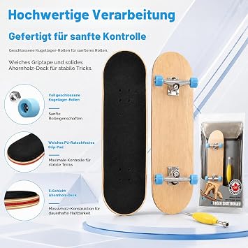Mini Finger Skateboards Creative Fingerboard (Blue Wheel)