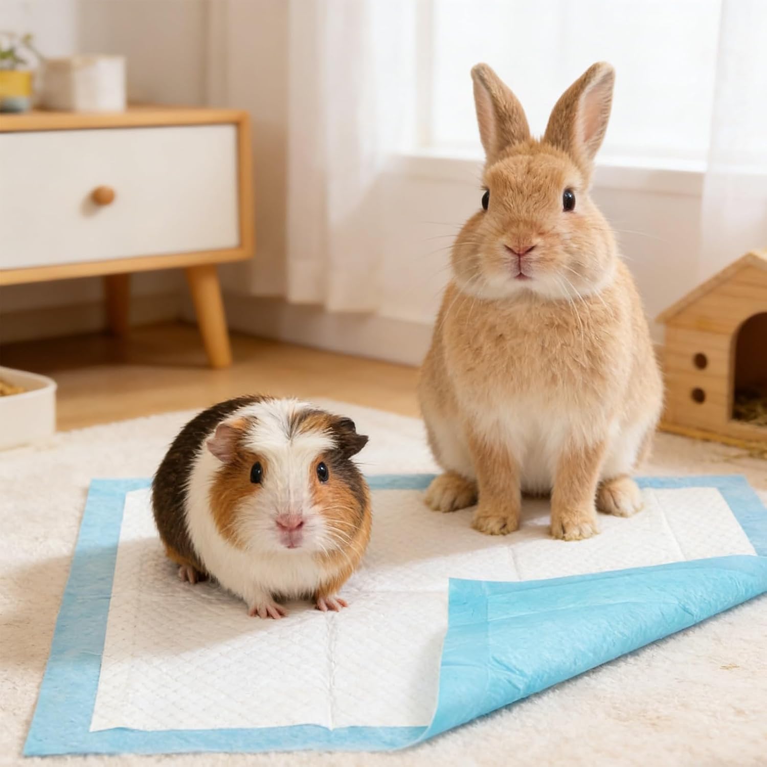 Disposable Pet Pee Pads 100 Count, Ultra Absorbent Waterproof Pet Training Pads, Leak-Proof Potty Pads for Dogs, Cats, Rabbits & Small Animals, Pet Supplies for Home, Travel & Crate Training (Medium)