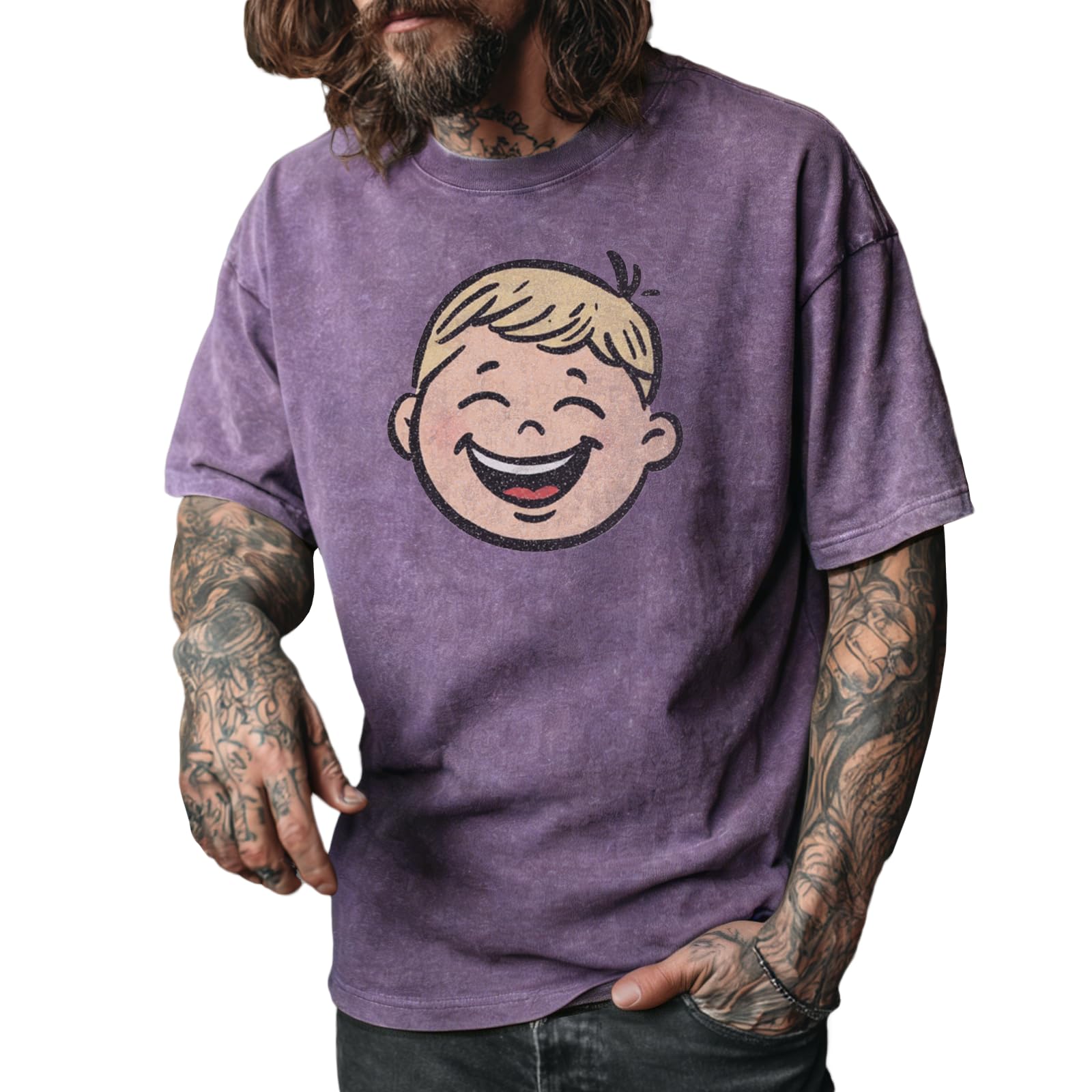 Mens Tshirt Solid Cotton Acid Washed Oversized Drop Shoulder Big and Tall Summer Gym Casual Breathable Apparel
