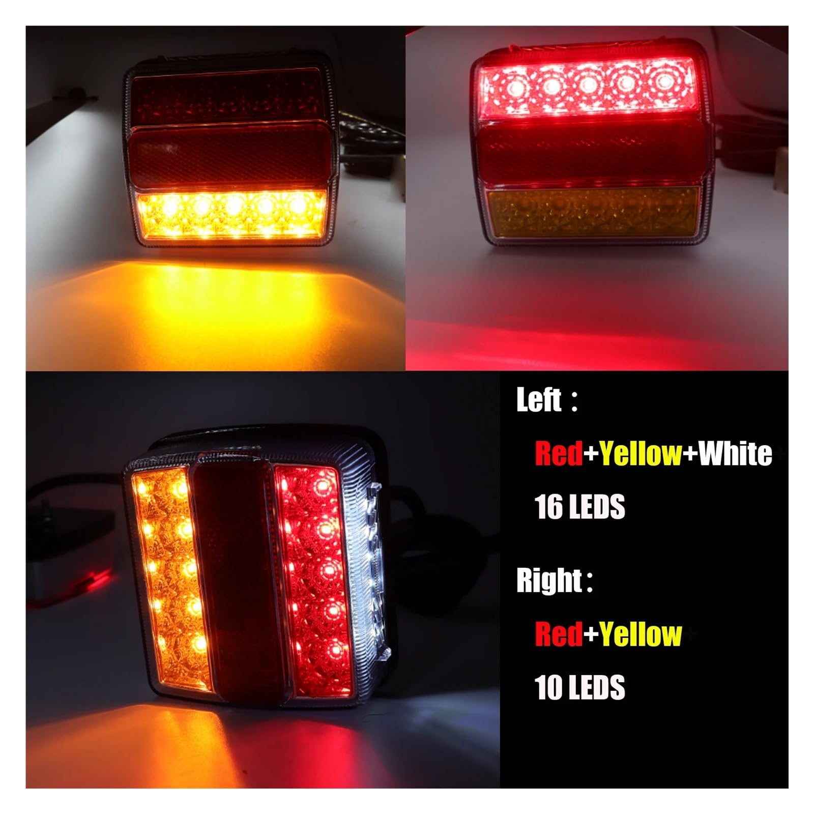 1 zestaw 10 m 7 wtyk pinowy 12 V 16 Led świateł holowniczych przyczepy tylne światło kierunkowskazów tylnych lampka tablicy rejestracyjnej ciężarówka RV Akcesoria do Kamperów i Samochodów Kempingowych