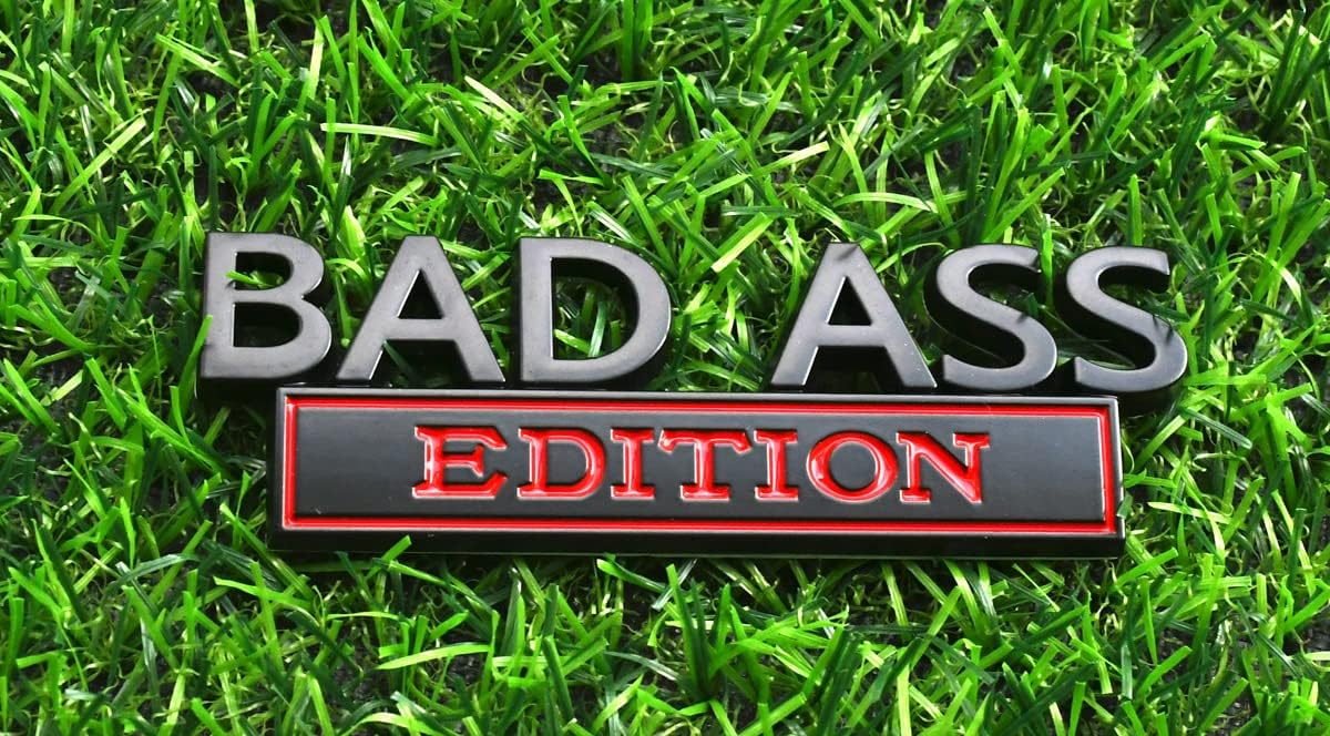 Bad Ass Edition Emblem 3D Metal Badass Badge Sticker Decal with 3M Tape Replacement for Cars