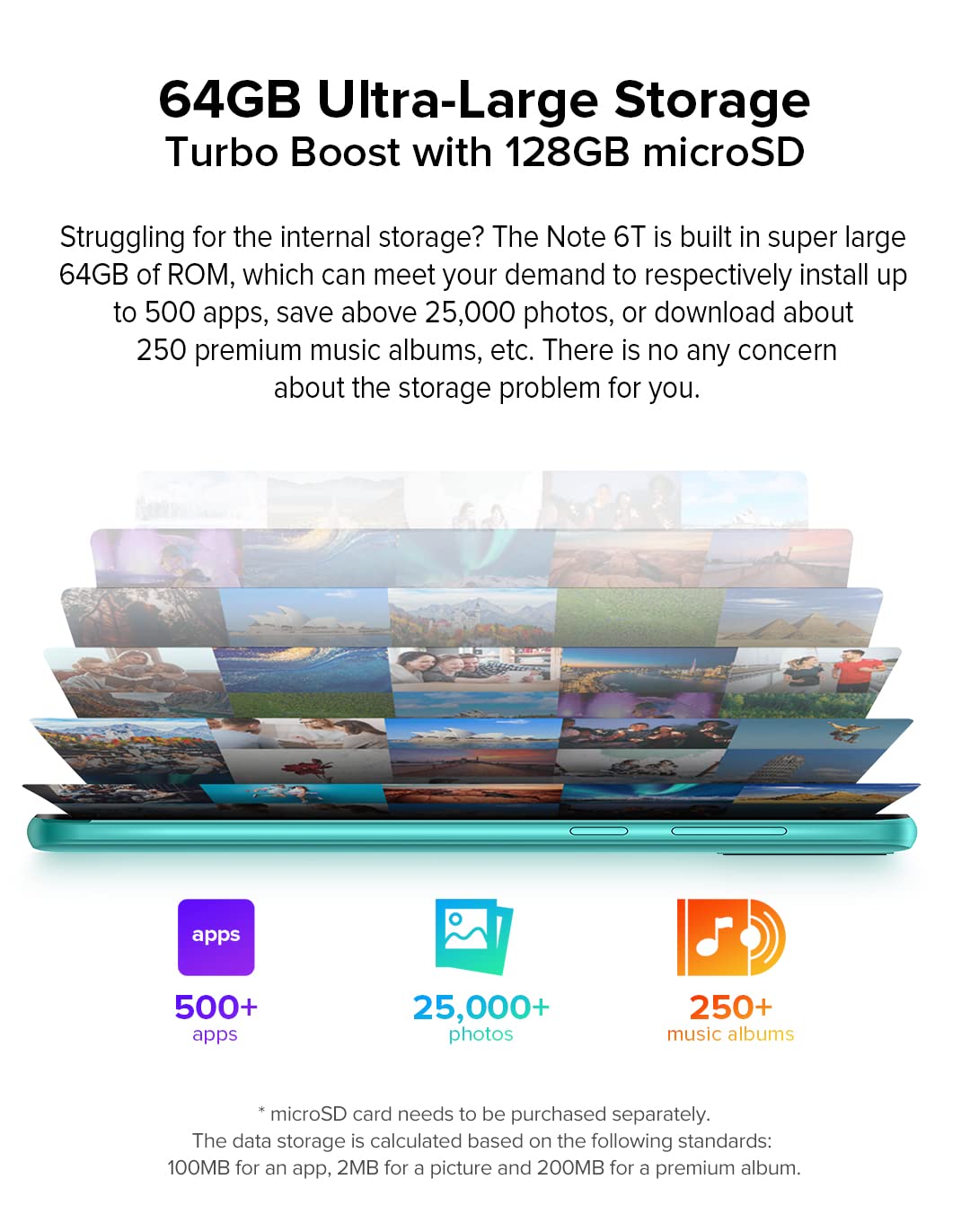 Ulefone Android 12 Teléfono Móvil Libres Note 6T, 3GB+64GB, 8.5mm Ultradelgado Dual SIM 4G, Pantalla HD+ 6.1'', Ranura para 3 Tarjetas, Cámara 13MP + 5MP, Desbloqueo Facial GPS WiFi Negro