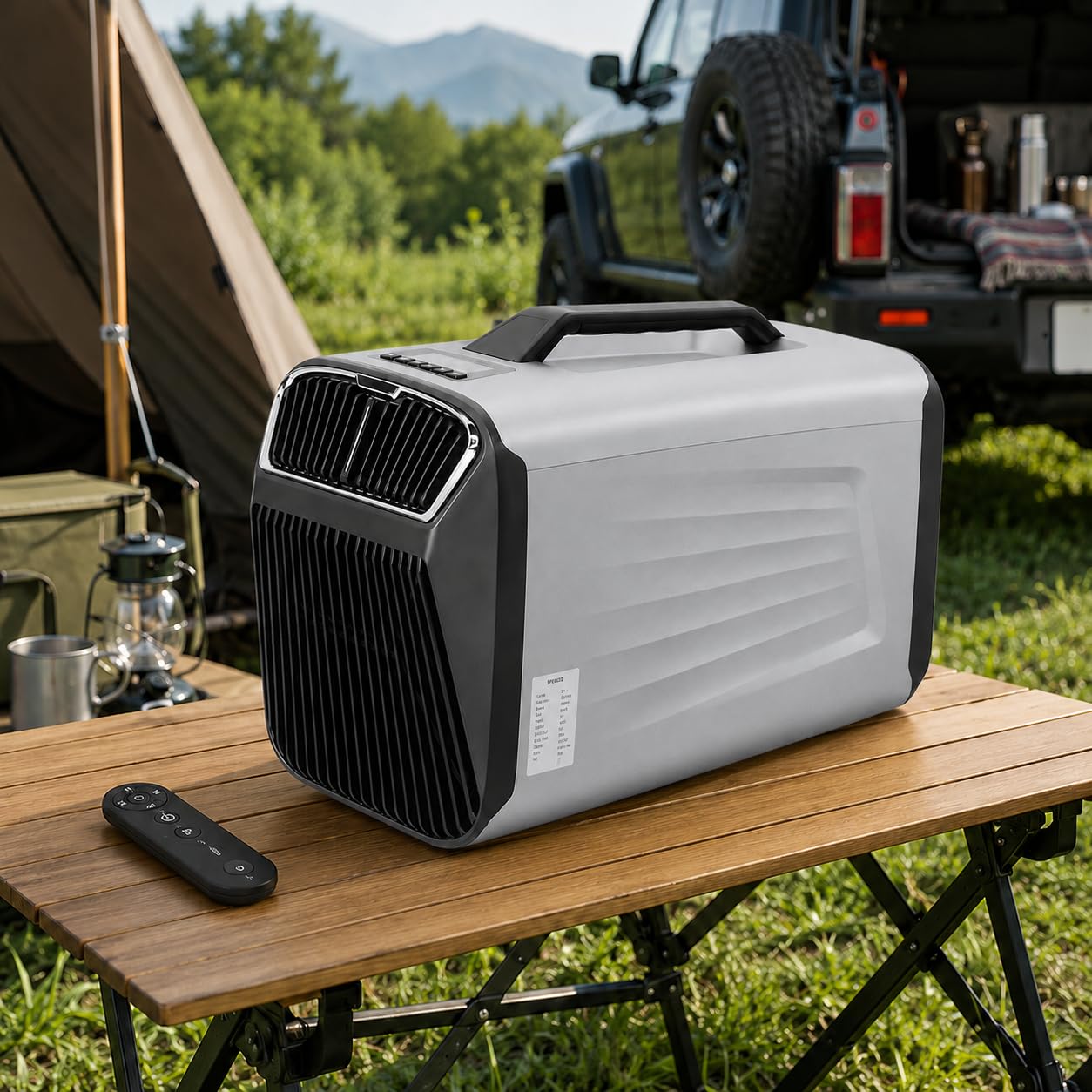 forplubossmmp Portable Tent Air Conditioner, 5100 BTU 4-In-1 Cooling Camping Ac Unit For Rooms Up To 200 Sq Ft, 24h Timer For Camping Tent, Truck, Outdoor Or Home Use Silver