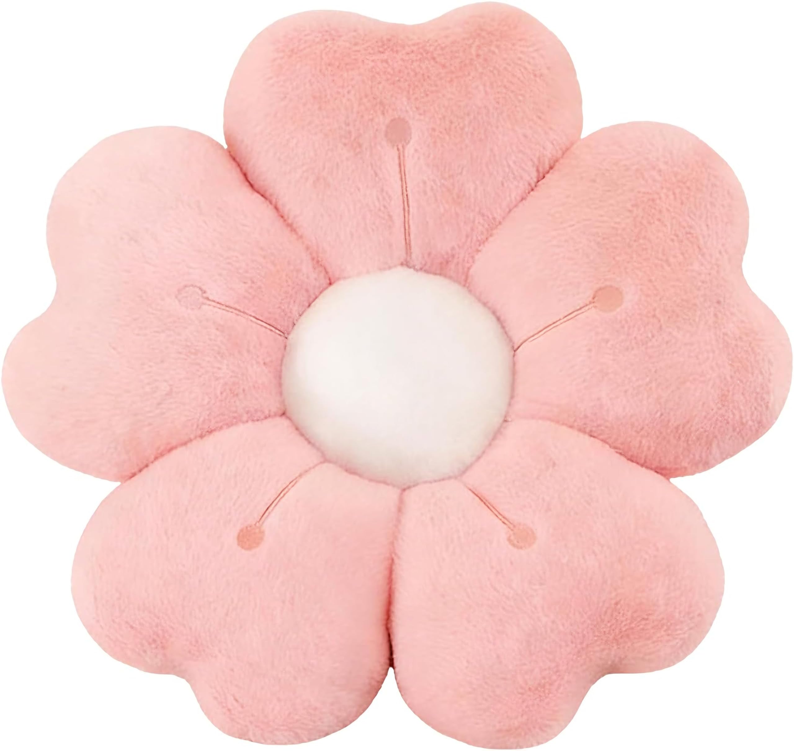 Embhlitfe Daisy Flower Pillow, 35cm Soft Pink Flower Floor Cushion for Girls Bedroom, Cute Daisy Throw Pillow Aesthetic Preppy Decor for Sofa, Chair, Bed, and Nursery