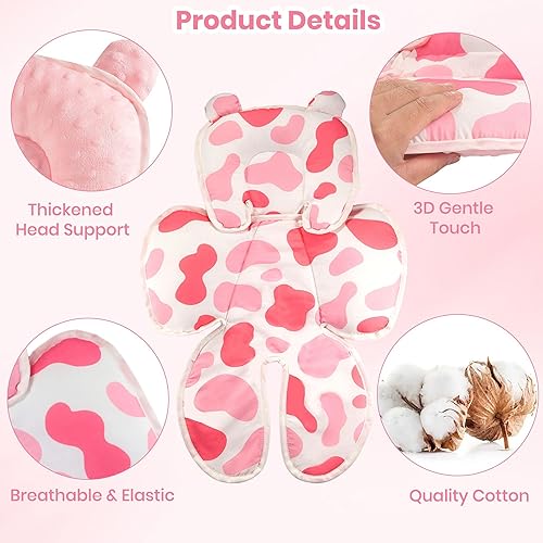 Miniatura 3 de Asiento de coche 3 en 1 reversible de algodón Minnky para asiento de automóvil para recién nacidos, suave y transpirable, cojín de apoyo para la