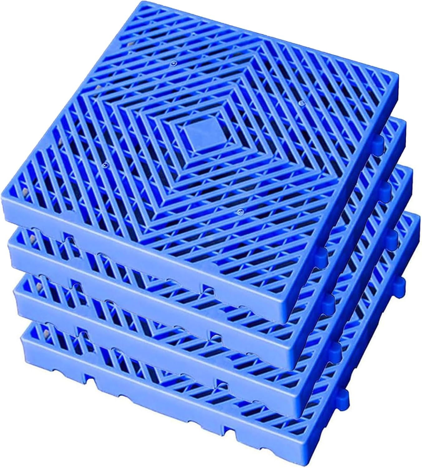 Basement Storage Plastic Pallet, HDPE Waterproof Ventilation Floor Pallet, Breathable Lightweight Grid Pad for Garage Kitchen Supermarket Platform,40x40x5cm