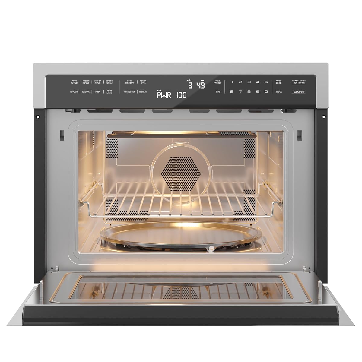 KoolMore 24 Inch Built-in Convection Oven and Microwave Combination with Broil, Soft Close Door, 1000 Watt Power, Stainless Steel Finish, Touch Control LCD Display image 1