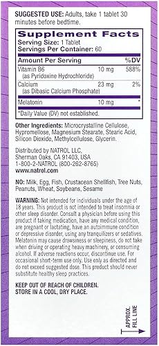 Miniatura 2 de Natrol Advanced Sleep - Tabletas de melatonina para dormir, máxima fuerza 10 mg 60 ea (paquete de 3)