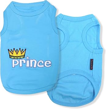 Parisian Pet Dog Shirt 100% Cotton Shirts for Medium Dogs Blue Sleeveless Puppy Clothes Lightweight and Breathable Dog Apparel Boy Dogs Clothes - Stretchy Pet T Shirts