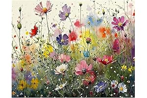 MjhRcll Flower Stamped Cross Stitch Kit for Adults and Beginners