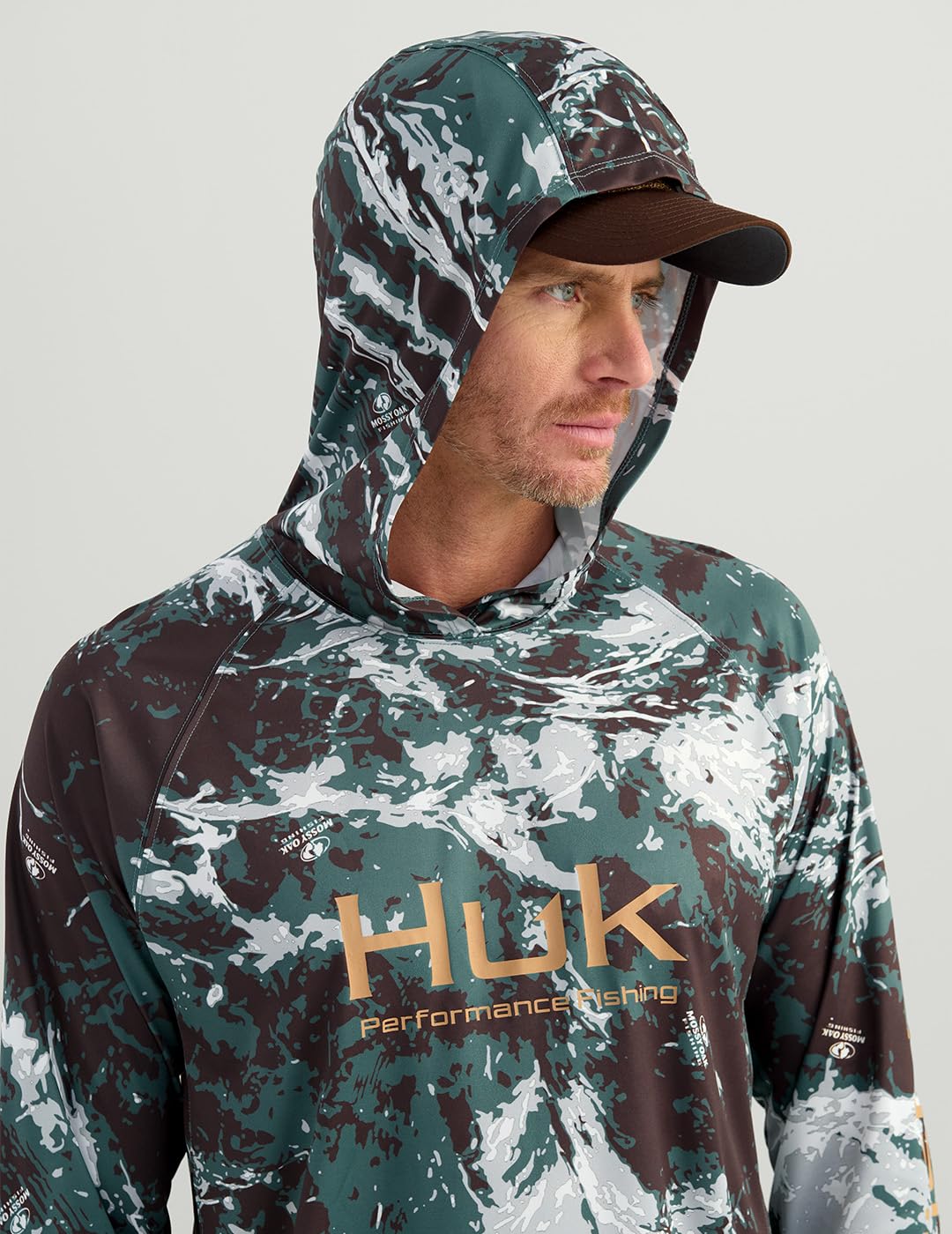 HUK Herren Pursuit Pattern Crew Long Sleeve Shirt, Performance Shirt Pursuit Pattern Crew Langarmshirt Performance Shirt (1er Pack)