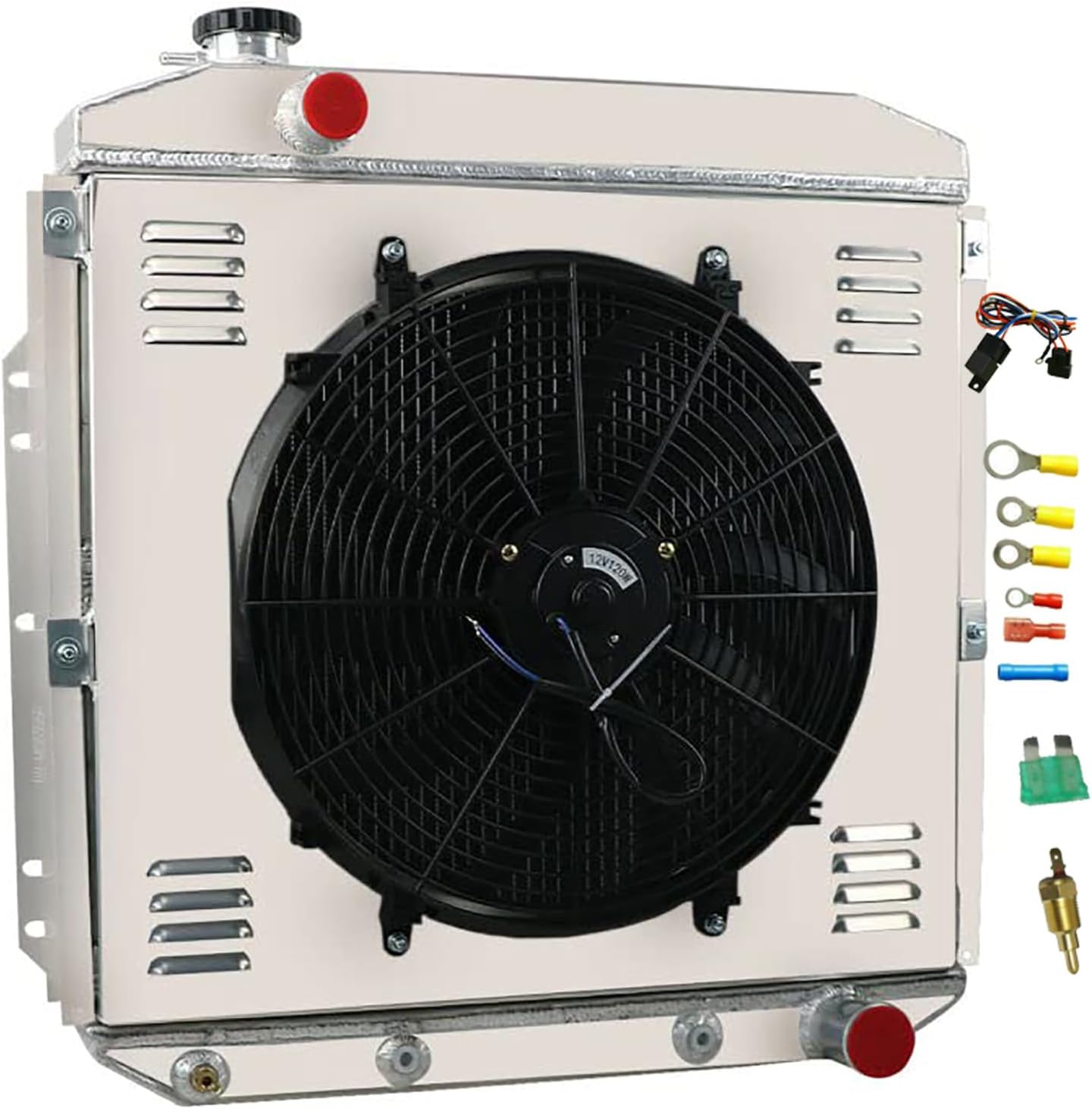3 Row Core Radiator for 1953 1954 1955 1956 Ford F100 F250 F350 Pickup Truck L6 V8 GAS Radiador Aluminum Shroud Fan Relay Kit