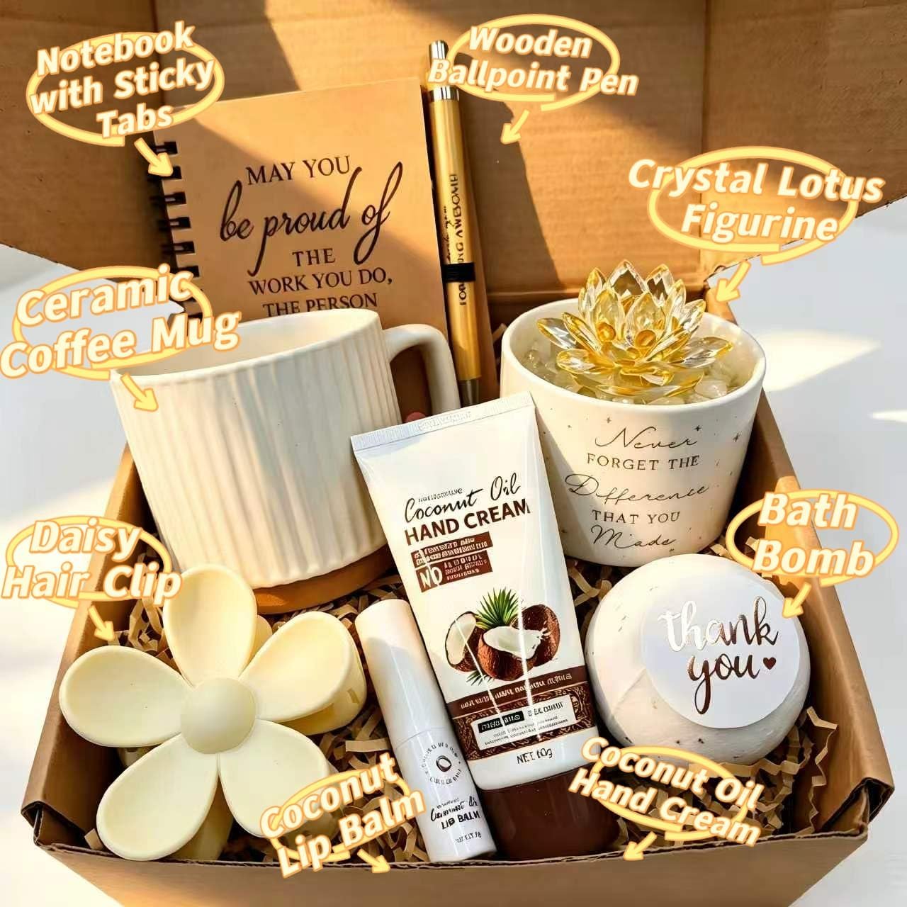 Thank You gift Set for Women & Men - New Employee Welcome, Coworker Farewell, Teacher Appreciation, Office Gift Baskets for Social Worker, Secretary, Going Away Gift (X-White-Mug) image 2