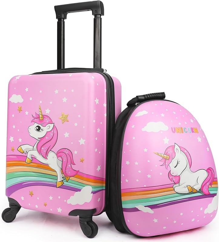 Kids 16-Inch Unicorn Hardside Suitcase & Backpack Set
