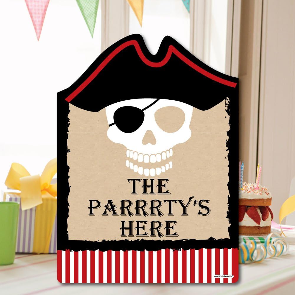 Big Dot of Happiness Beware of Pirates - Party Decorations - Pirate Birthday Party Welcome Yard Sign