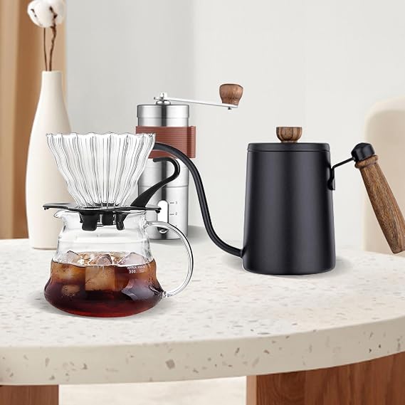 Hand Brewed Coffee Set, Portable Multifunctional Coffee Grinding Hand Brewing Tool Set with Filter Papers, Coffee Brewing Travel Kit for Outdoor, Picnic (Gift Boxed 10pcs)