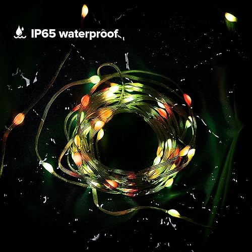 Miniatura 8 de SEZO Guirnalda de luces de Navidad de 16.4 pies, 50 LED, 12 V, WS2812B, IC, direccionable, persecución, impermeable, cambio de color, luces