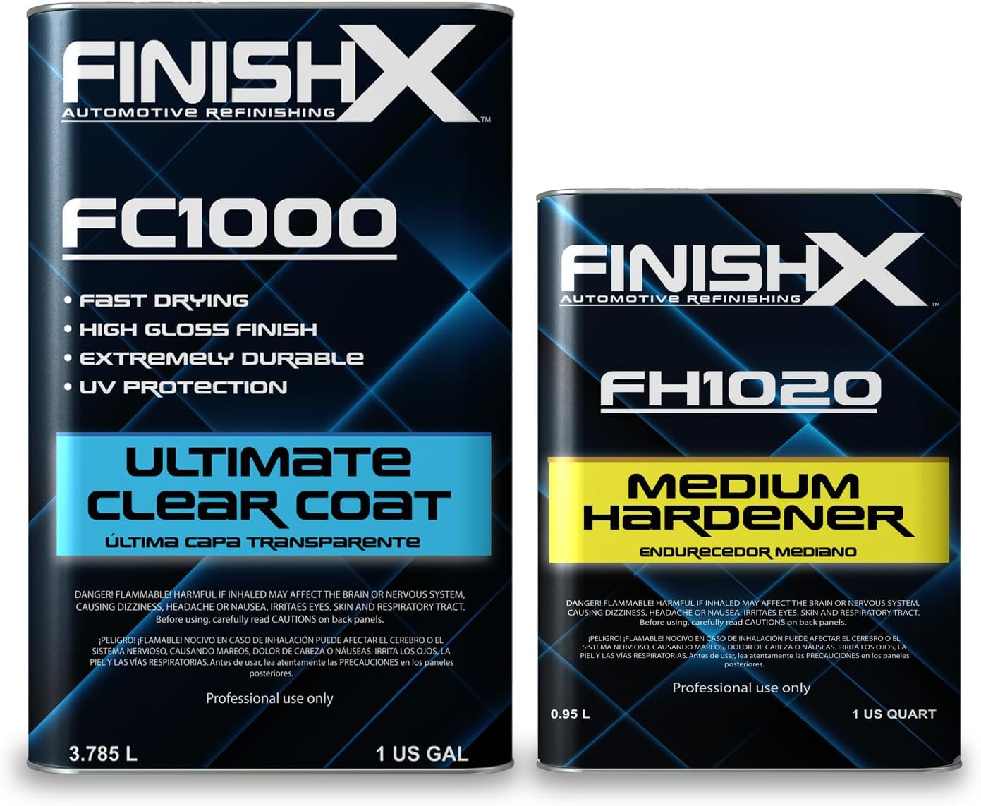 LAUCO FinishX Ultimate Clear Coat Kit – 1 Gallon Clear + 1 Quart Medium Activator (4:1 Mix) – High-Gloss, UV-Resistant Automotive Refinishing System