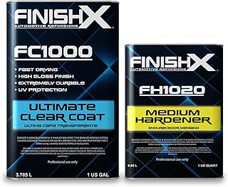 FinishX Automotive Refinishing Ultimate Clear Coat (FC1000-1 Gallon) 4:1 Kit with Medium Activator/Hardener (FH1020-1 quart)- FH1020