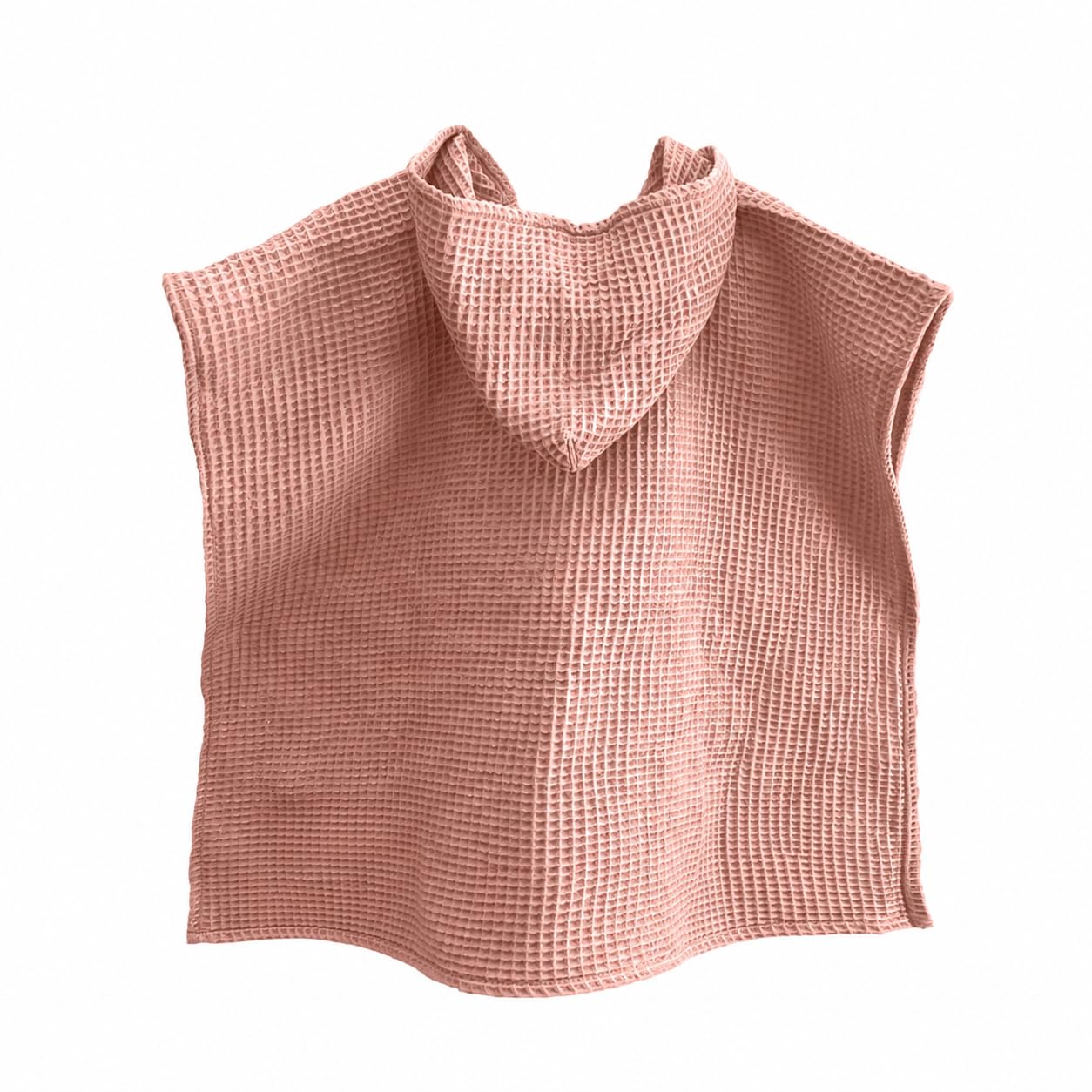 MIMUSELINA Poncho Mare Bambino in Mussola 100% Cotone | Asciuga Senza Strofinare | Accappatoio Neonato Leggero e Assorbente | Uso Quotidiano, Bagno, Mare e Piscina | Prodotto in Spagna | Waffle Rosa