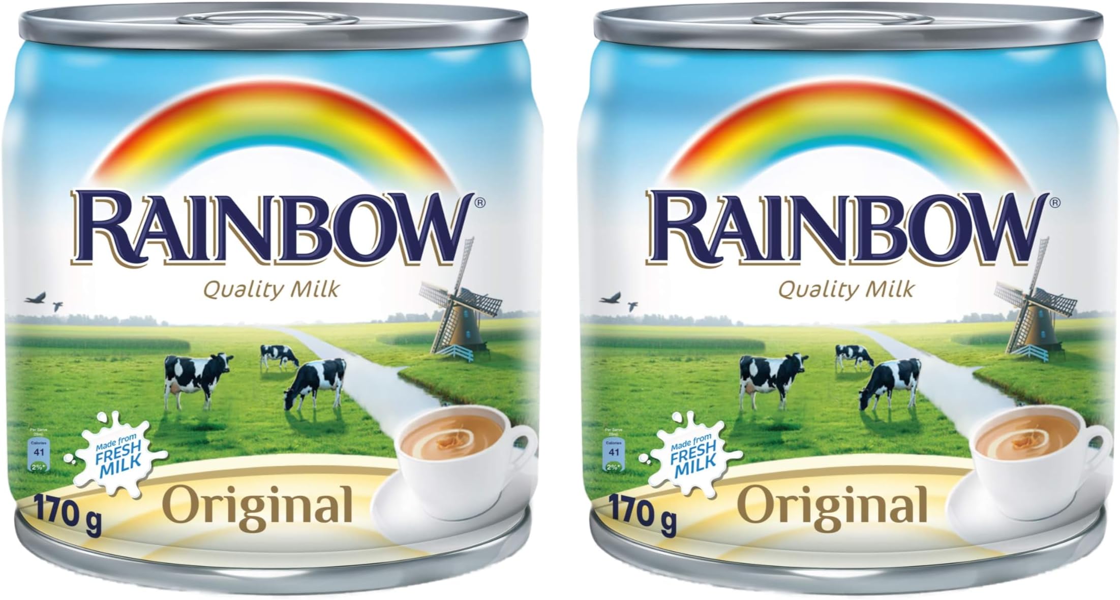Rainbow Original Evaporated Milk, 170 Gm - Pack Of 2 (Imported)