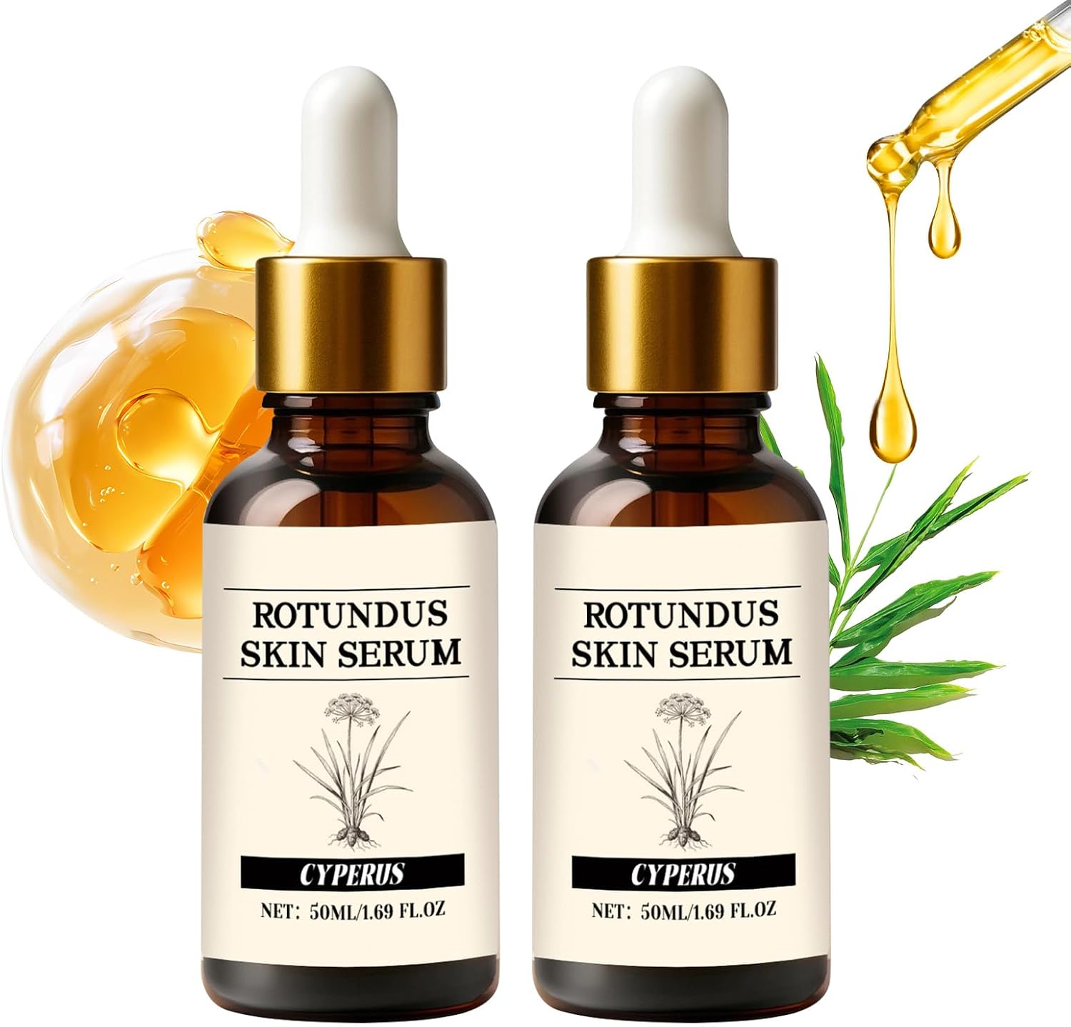 Bettinay 2 Pcs Cyperus Rotundus Oil, 100ml Cyperus Oil for Hair Removal Moisturizes Soothes Skin All Skin Types
