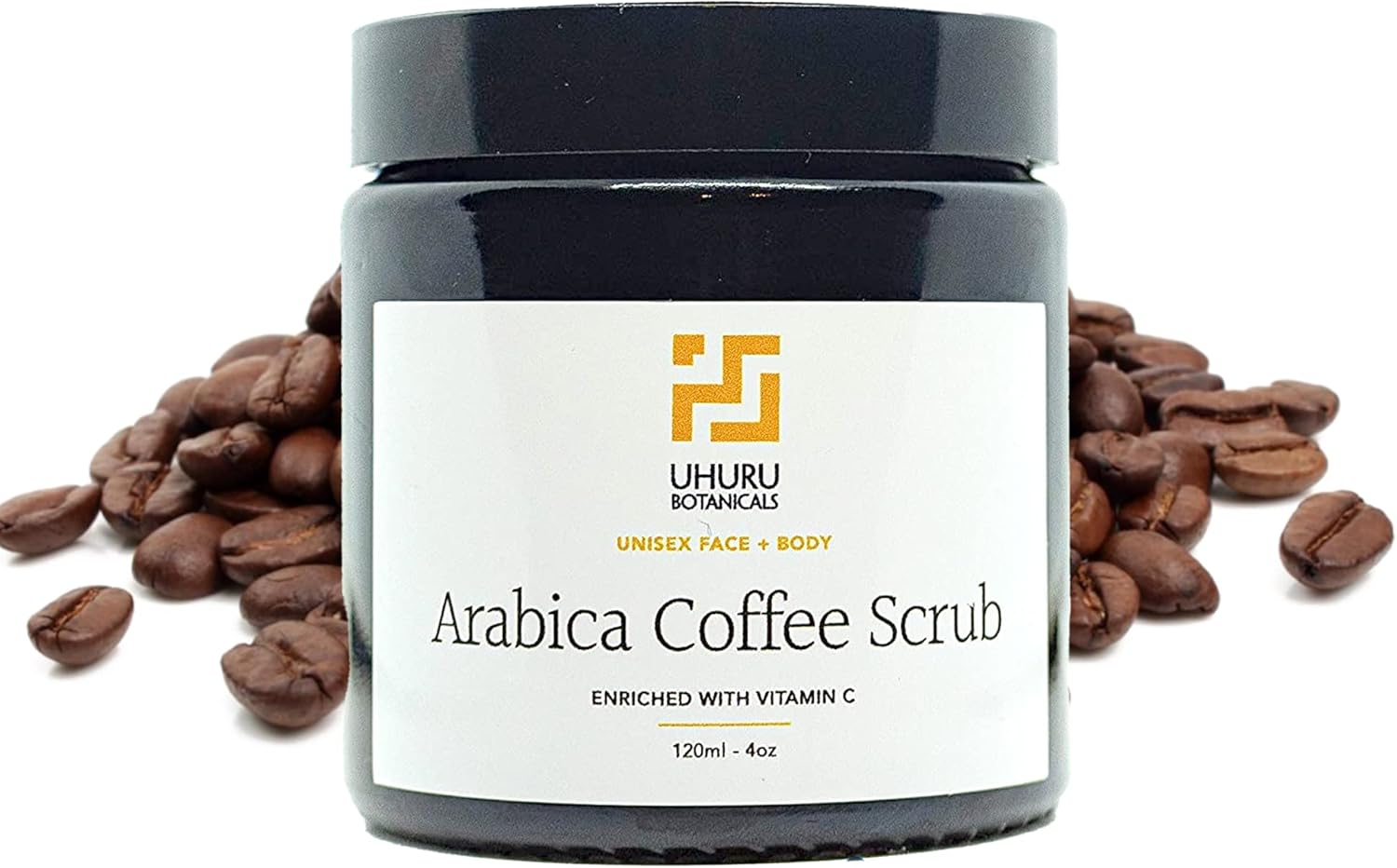 Uhuru Botanicals Arabica Coffee Scrub, Face & Body Scrub for All Skin