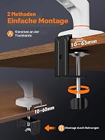 Braț pentru Monitor Ibergrif MA001W pentru Ecrane de 13-32 Inci, Reglare pe Înălțime cu Gaz, Înclinabil, Rotativ, Managementul Cablurilor, VESA 75/100 mm, Alb 7