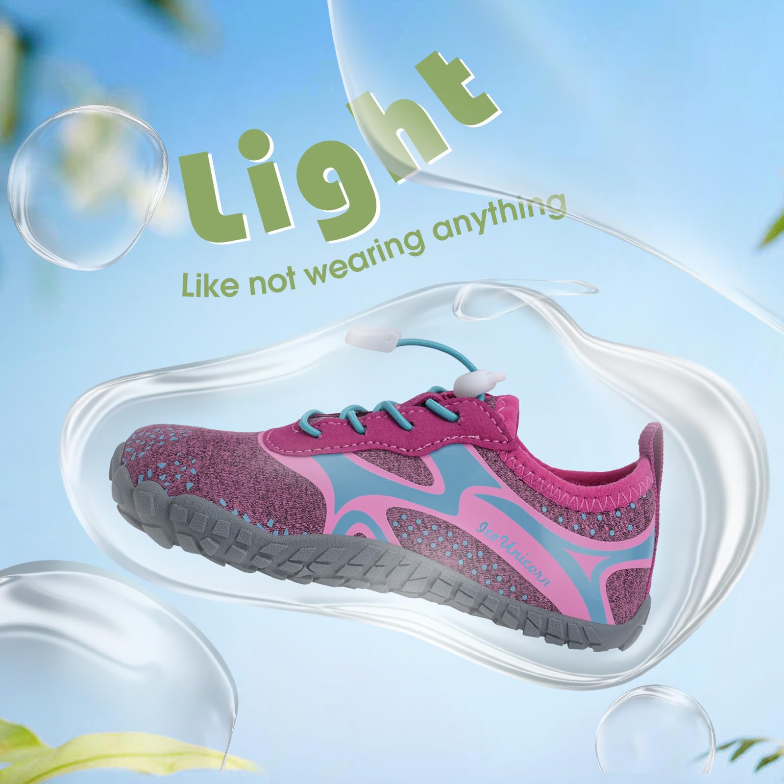 IceUnicorn Badeschuhe Junge Barfußschuhe Kinder Strandschuhe Mädchen Atmungsaktiv Wanderschuhe Traillaufschuhe(Rose,29EU)
