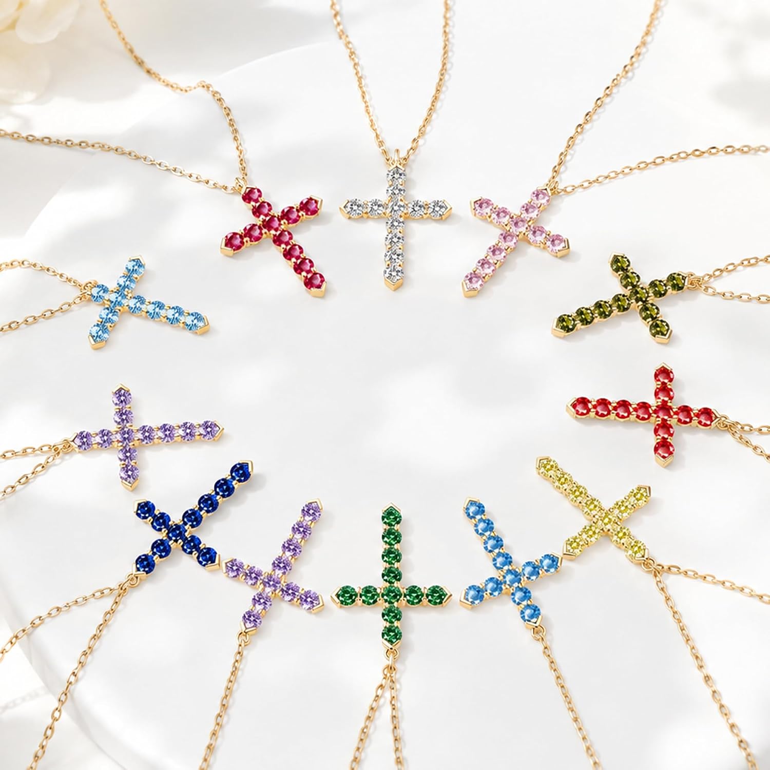 Cross Necklace for Women, Heart Cross Necklace for Women, 18K Gold Plated, Gold Necklace for Women, Dainty Cubic Zirconia Pendant, Hypoallergenic Jewelry for Women, Christian Religious Gifts