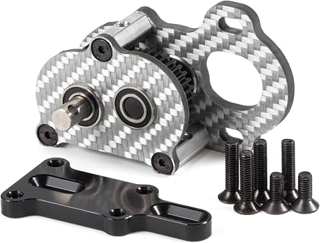 Performance Carbon Fiber Portal Transmission Gearbox for 1/10 Scale RC Crawlers - Ultra-Lightweight Low-CG Design