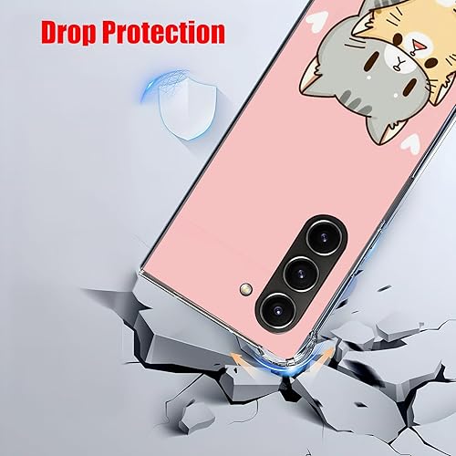 Miniatura 10 de Funda para Galaxy Z Fold 5, funda de protección contra caídas de gato marrón, a prueba de golpes, carcasa protectora de cuerpo completo resistente a