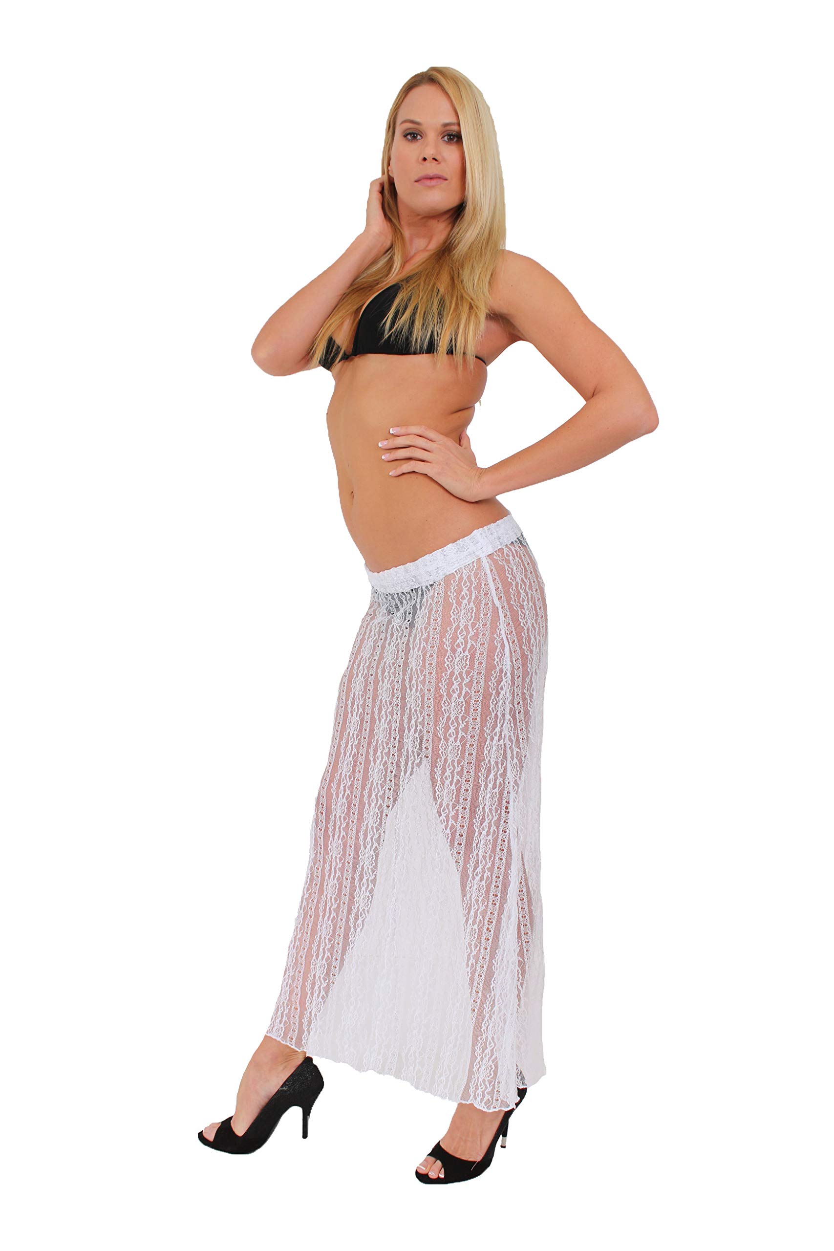 Women's Lace Swimwear Cover up Long Skirt Made in The USA