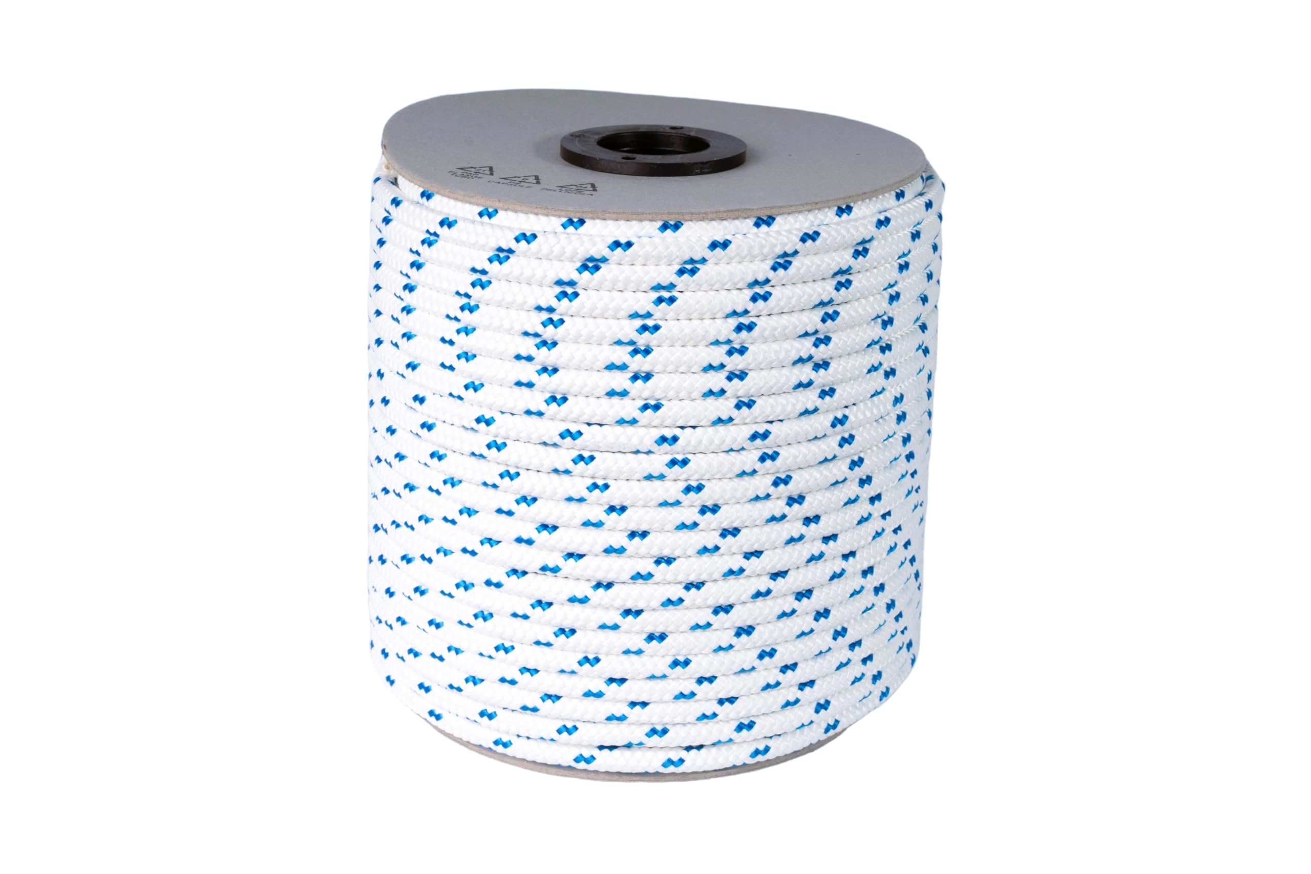 Corde de Bateau, Antica Corderia Marra - Tresse Nautique 10 mm x 50 m - Blanc avec Marque Bleue, Bricolage, Garden, Mare, Stabilisé aux UV résistant aux intempéries et aux Agents atmosphériques