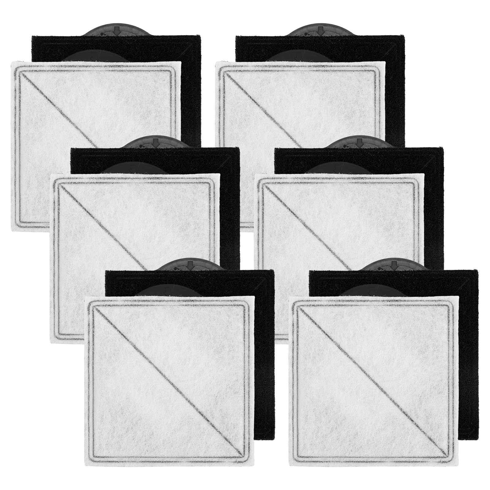 12pcs Cat Water Fountain Charcoal Filter Replacement