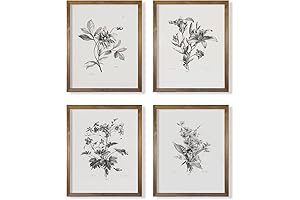 Rustic Leave Wall Art Sketch Embellishes Grey Room Decor with Neutral Botanical Grace