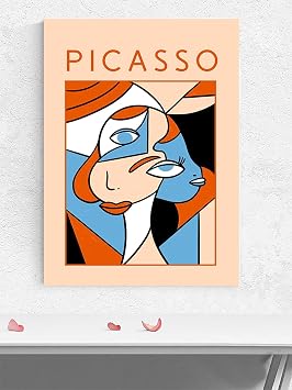 Postermanya Picasso, Woman Face, Kad n Y z , K bizm. Sanatsal Poster - Afi  - Dekoratif Duvar Poster