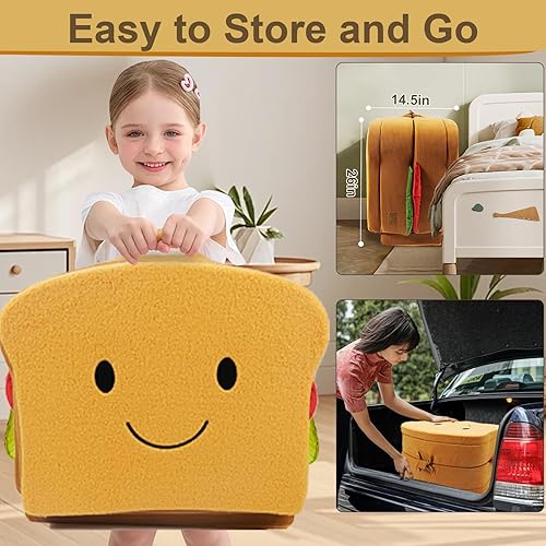 Miniatura 4 de Cama de viaje para niños pequeños, estilo sándwich, camas portátiles para niños pequeños, cuna de viaje plegable de espuma suave para bebés y niños,