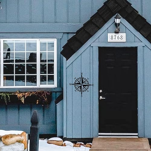 Miniatura 7 de ruelen Decoración de pared de brújula náutica decorativa de metal de 14 pulgadas, sala de estar, dormitorio, oficina, porche, jardín, patio,