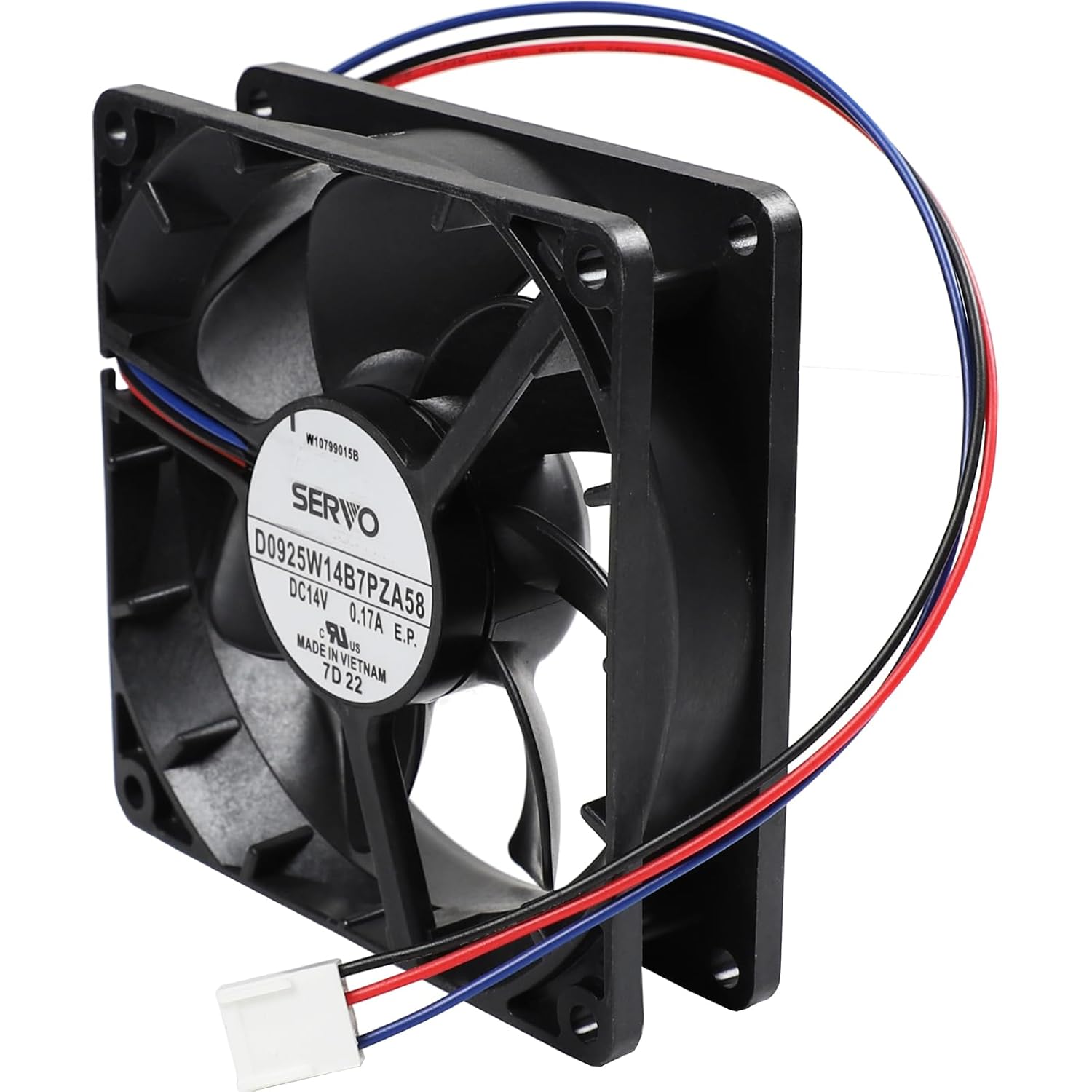 D0925W14B7PZA58 Cooling Fan 14V 0.17A W10799015B Waterproof Silent Cooling Fan, 3-Wire IP55 92X92X25mm