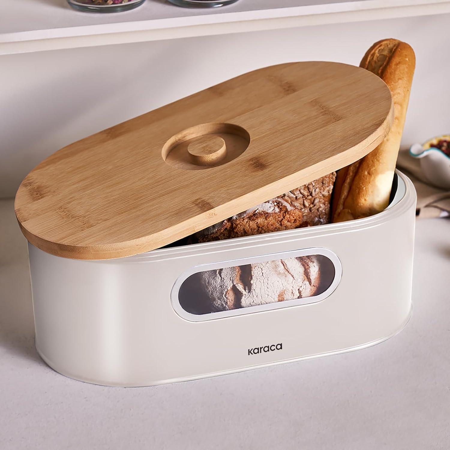 KARACA STREAM 2'IN 1 EKMEK KUTUSU-CREAM