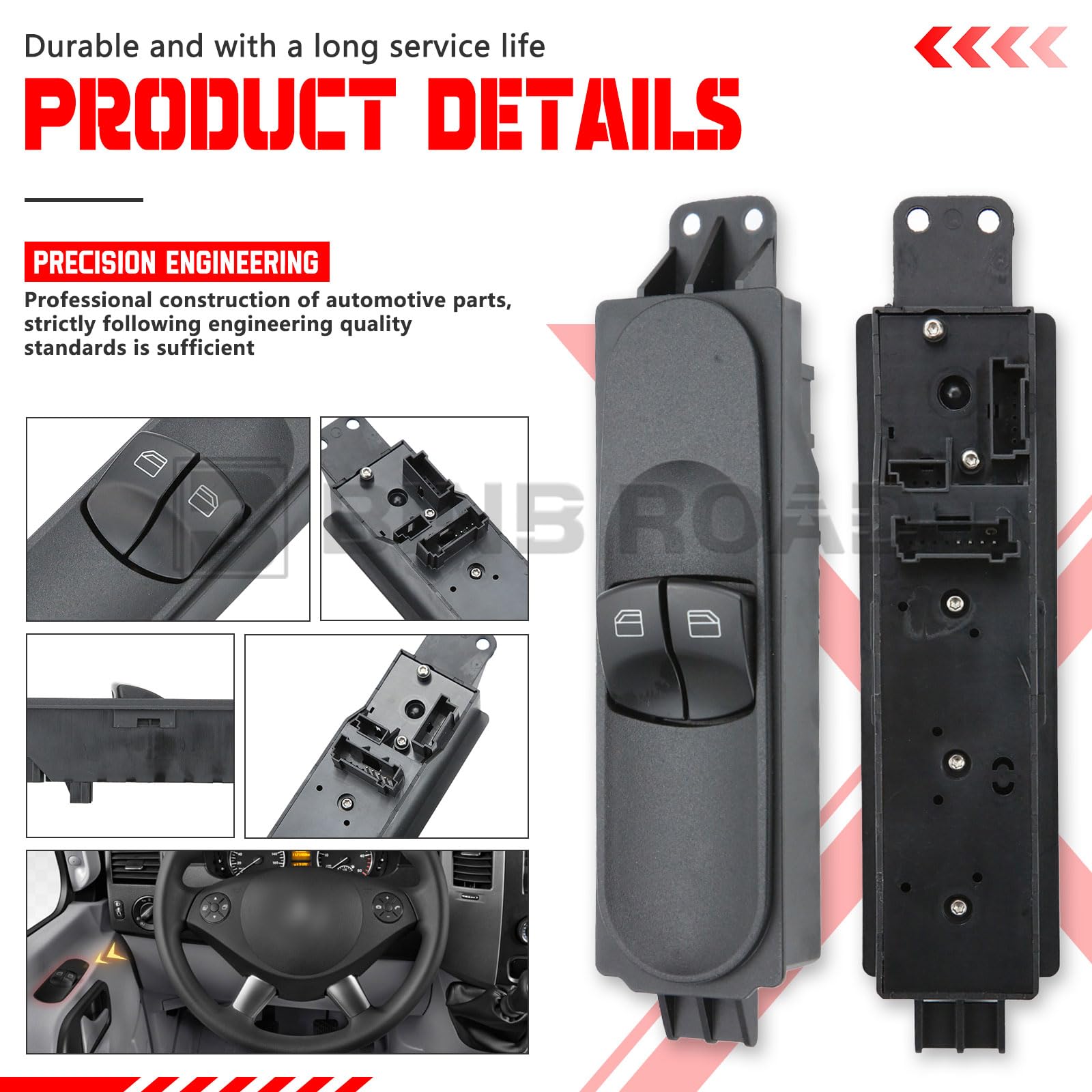 Remplacement Bouton électrique Interrupteur Lève-Vitre Électrique GEEANDLY A9065451213 - Compatible Mercedes Sprinter W906 2006-2019 Pièce Auto A9065451213 Remplacement Bouton électrique Interrupteur Lève-Vitre Électrique GEEANDLY A9065451213 - Compatible Mercedes Sprinter W906 2006-2019 Pièce Auto A9065451213