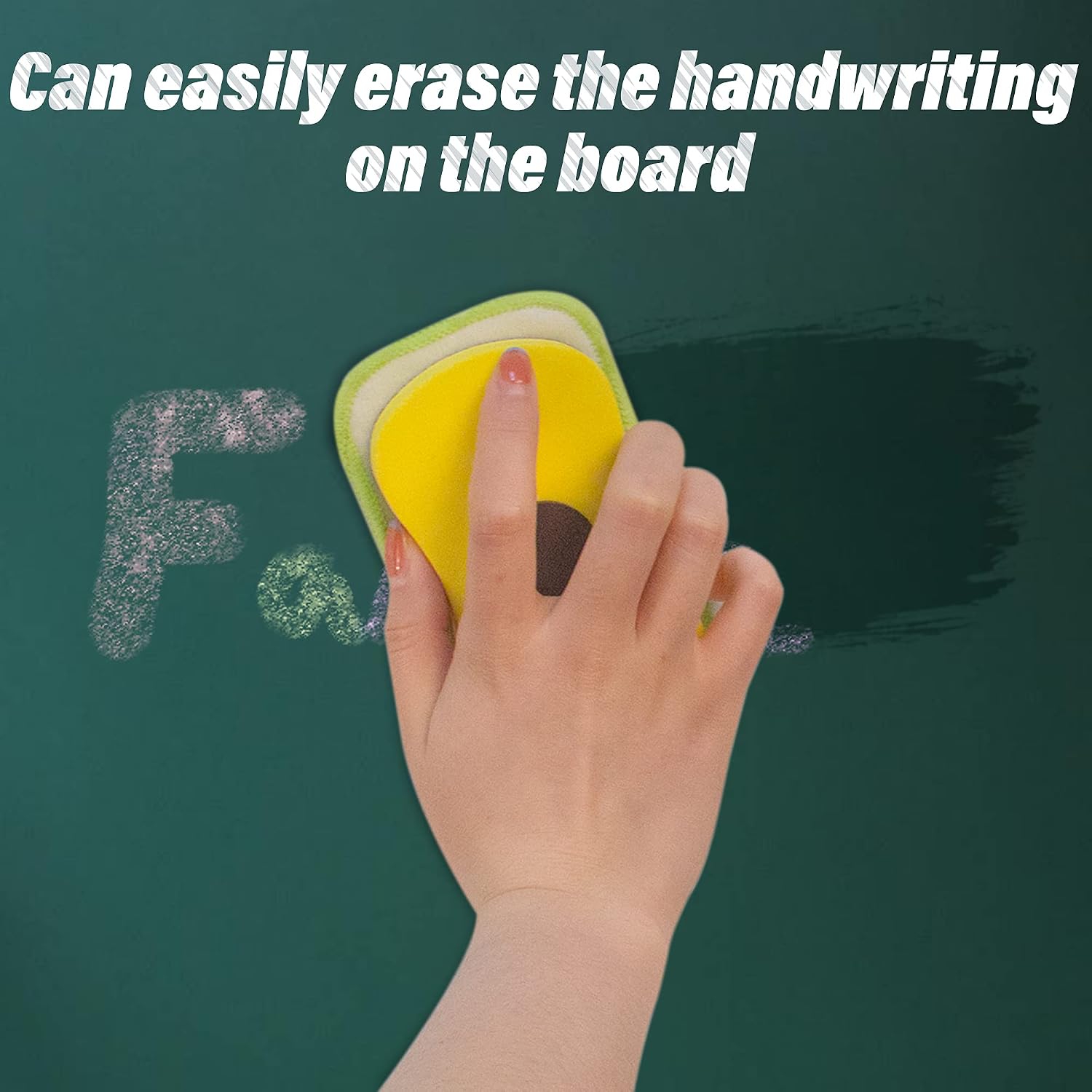 2 Pack Chalkboard Eraser - Washable Reusable Microfiber Eraser Cleaning Chalk/Markers/Duster Tool in Home Classroom Office Attached 2 Pcs Microfiber Cloth WP03