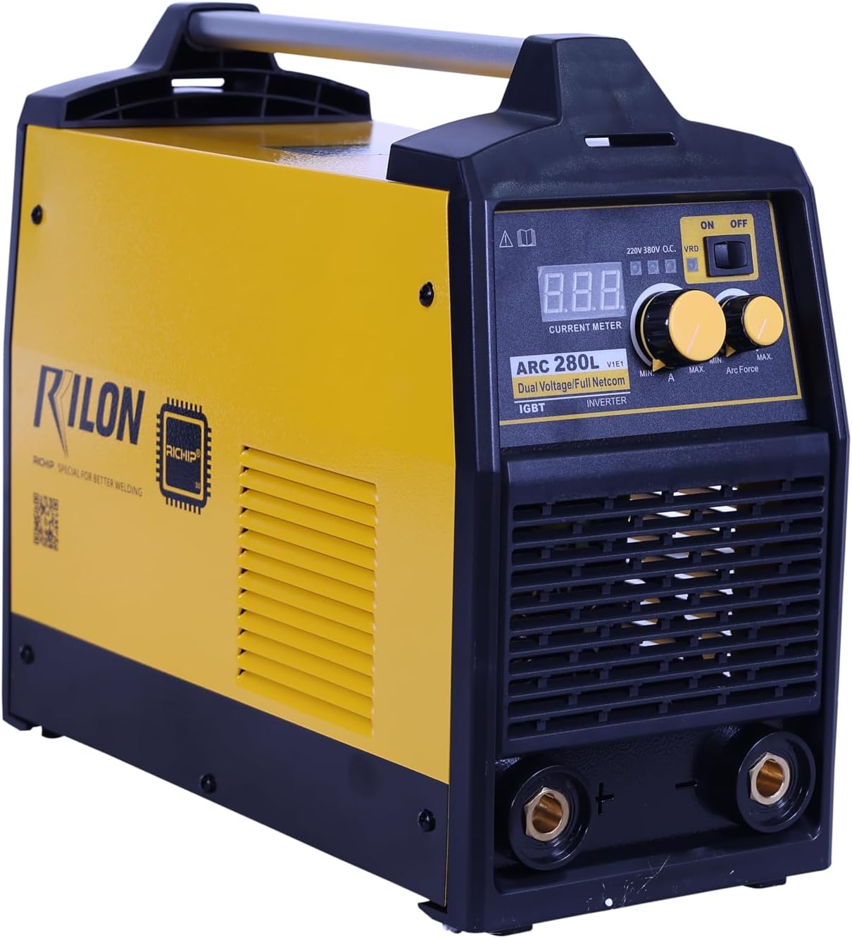 Rilon ARC 280L Inverter Welding Machine | Dual Voltage MMA Welder | IGBT Technology | 220/380V | Ideal for Industrial Fabrication | Includes Electrode Holder & Earth Clamp
