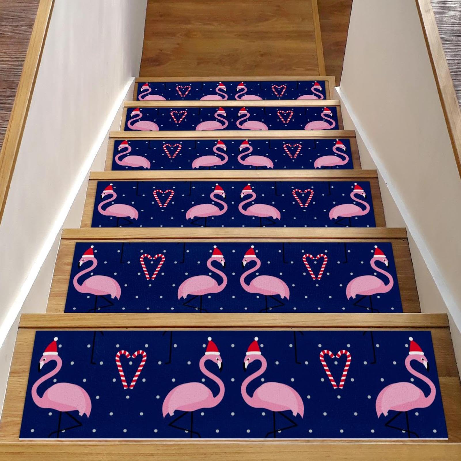 Tapis d'escalier antidérapants à pois pour une maison sûre et calme